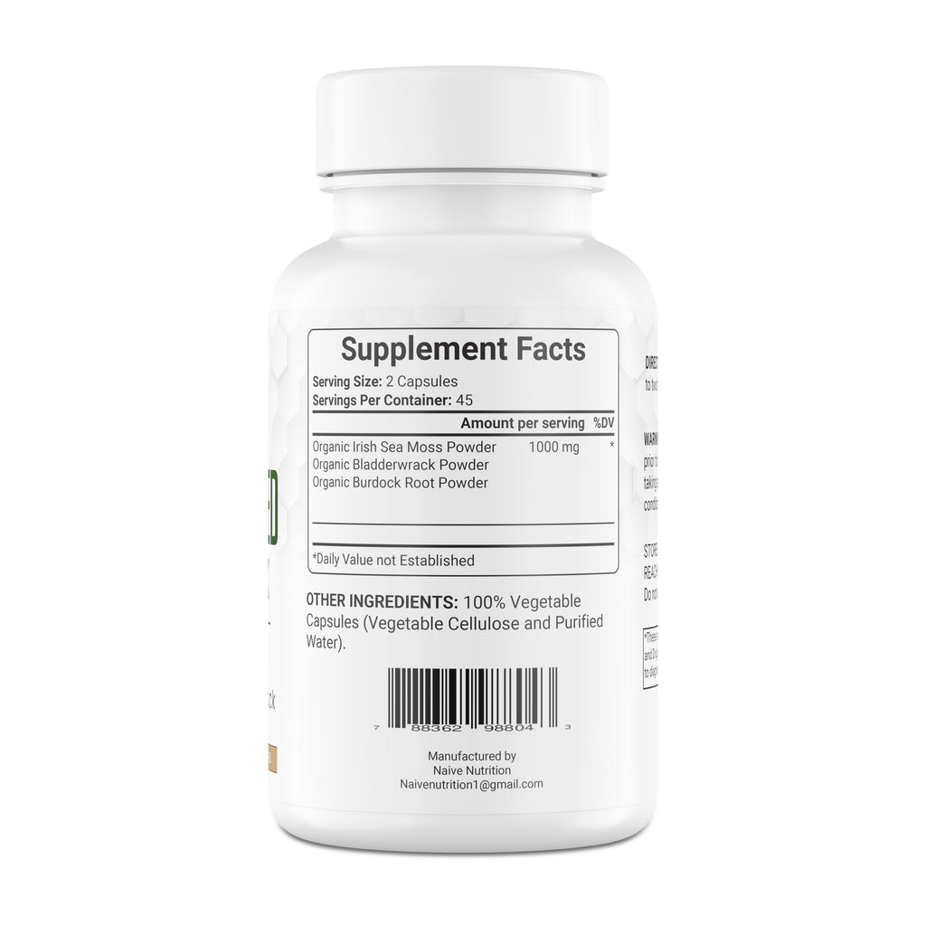 Naive Nutrition The Seaweed Complex, 1000 mg, 90 Vegetarian Capsules