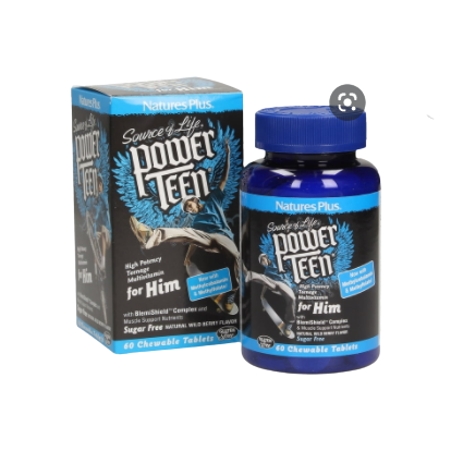 Nature's Plus PowerTeen For Him- Multivitamin Chewable Wild Berry