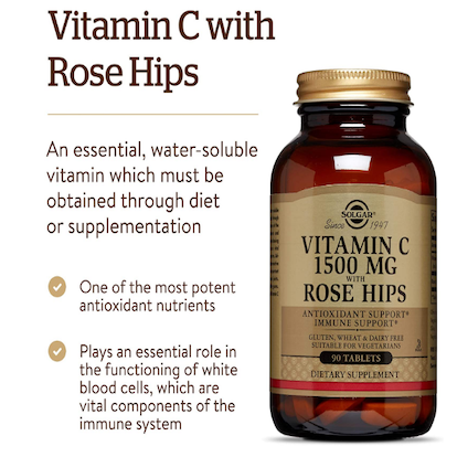 Solgar Vitamine C 1500 mg avec Cynorrhode