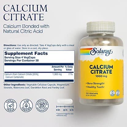 Solaray Citrate de Calcium 1000mg