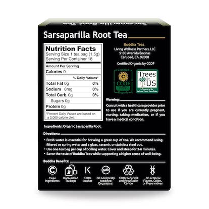 Infusion de racine de salsepareille Buddha Teas