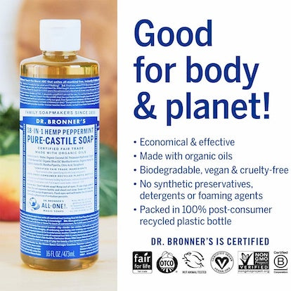 Savon de Castille pur à la menthe poivrée Dr. Bronner's